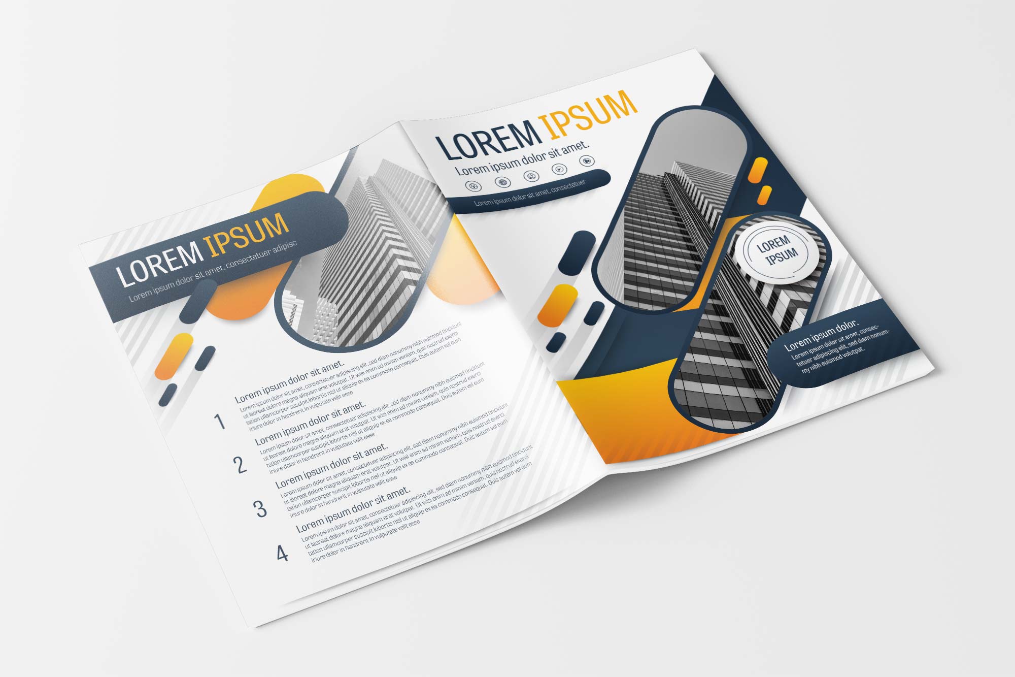 A4 Gray and Yellow Modern Company Brochure Layout Template