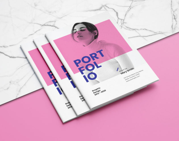 Free Pink Portfolio Templates InDesign