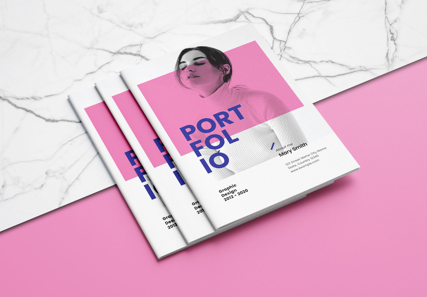 Free Pink Portfolio Templates InDesign