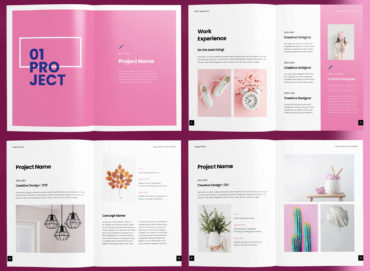 Free Pink Portfolio Templates InDesign