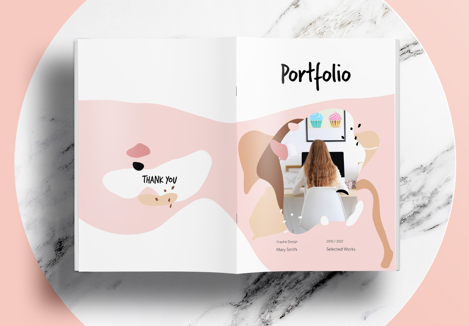 Free Pink Portfolio Layout Template