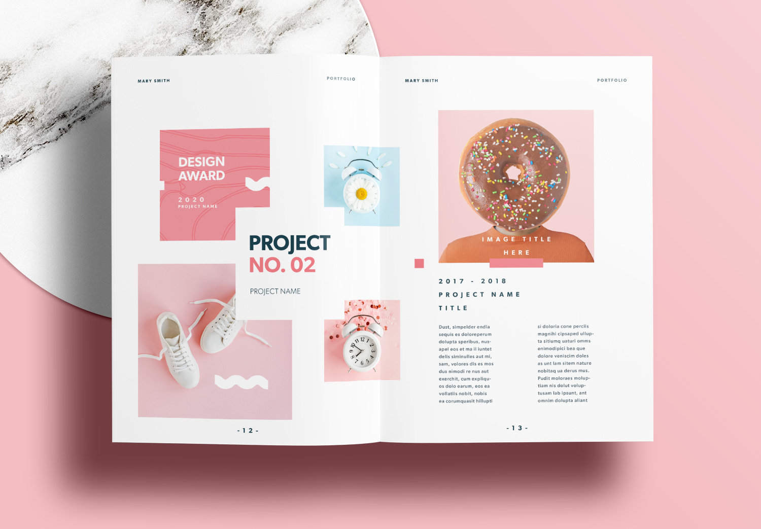 Free Portfolio Templates with Pink Accents