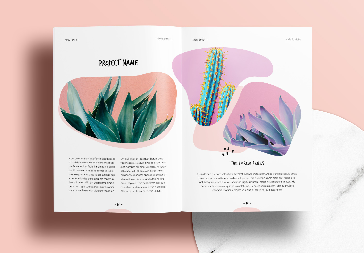 Free Pink Portfolio Layout Template