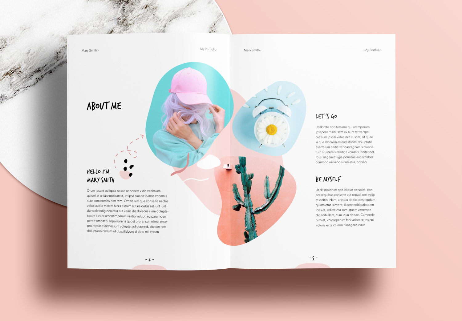 Free Pink Portfolio Layout Template