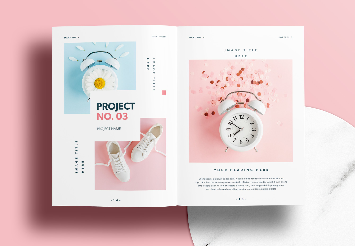 Free Portfolio Templates with Pink Accents