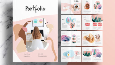 Free Pink Portfolio Layout Template