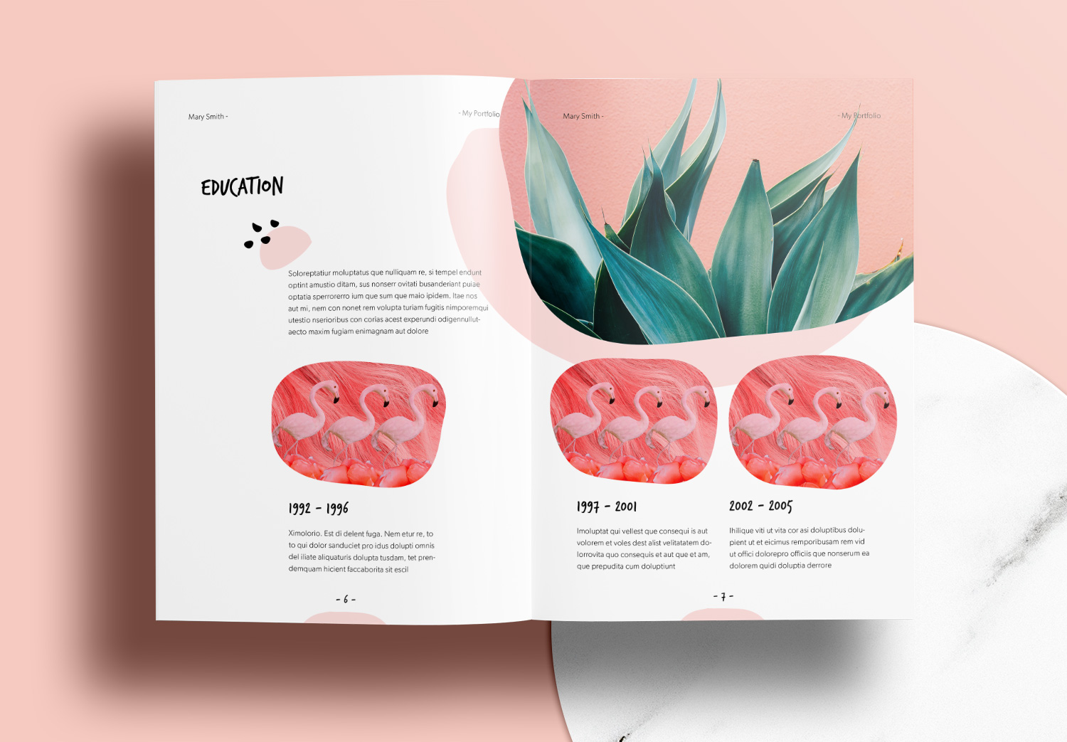 Free Pink Portfolio Layout Template