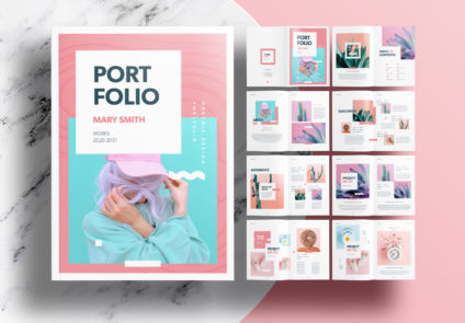 Free Portfolio Templates with Pink Accents