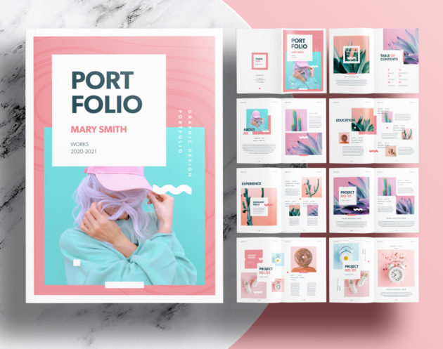 Free Portfolio Templates with Pink Accents