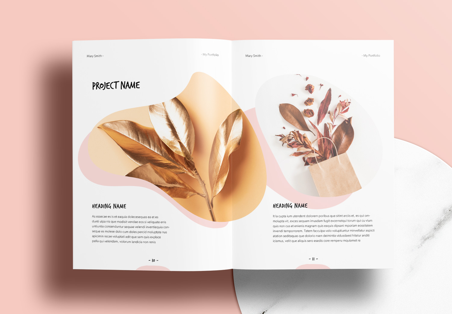 Free Pink Portfolio Layout Template