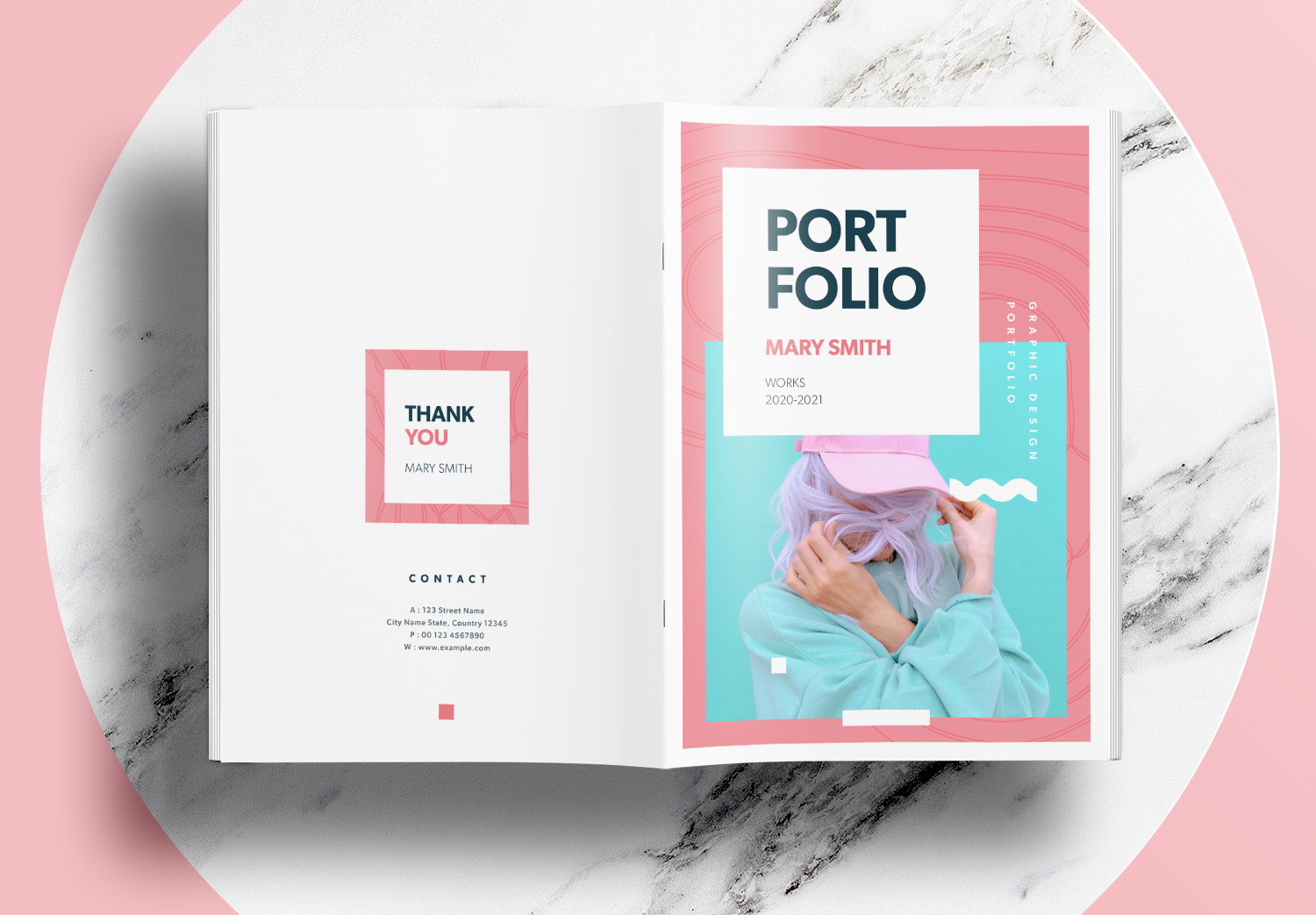 Free Portfolio Templates with Pink Accents