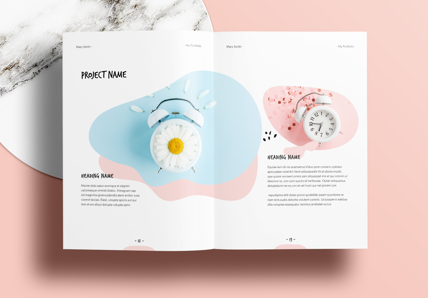 Free Pink Portfolio Layout Template