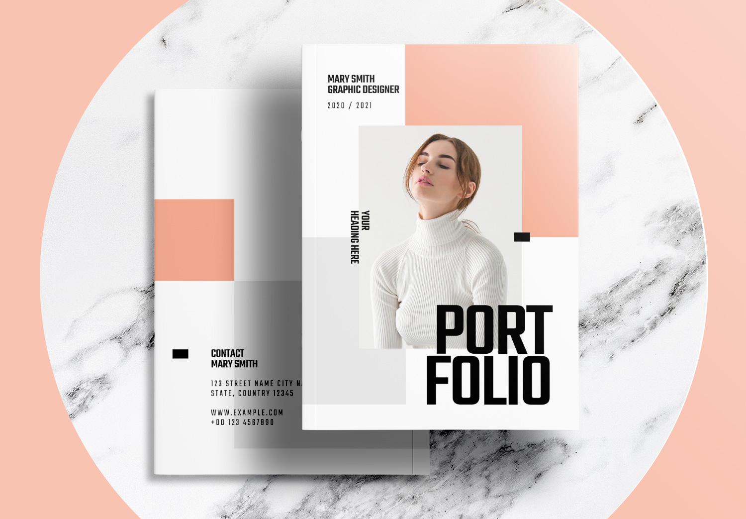 Free InDesign Portfolio Layout Templates with Pink Accents