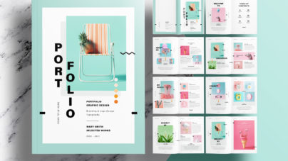 Free InDesign Portfolio Layout Templates with Green Design Elements