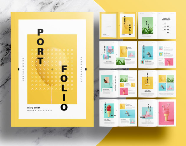 Free-InDesign-Portfolio-Templates-with-Yellow-Accents