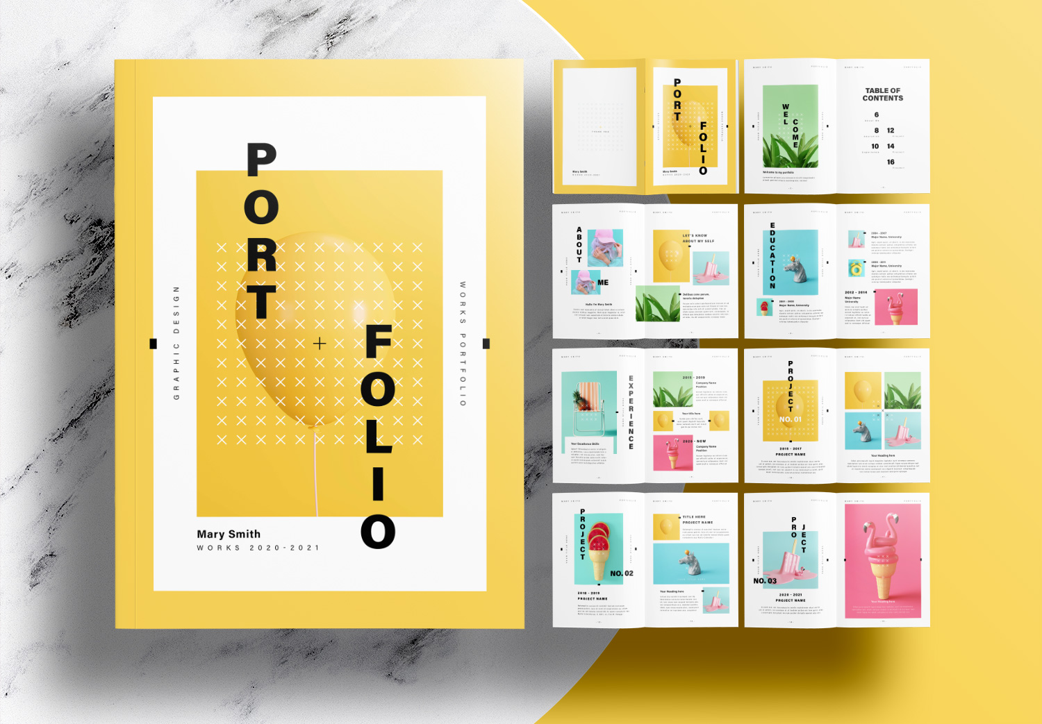 Free-InDesign-Portfolio-Templates-with-Yellow-Accents