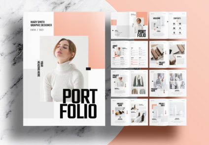 Free InDesign Portfolio Layout Templates with Pink Accents