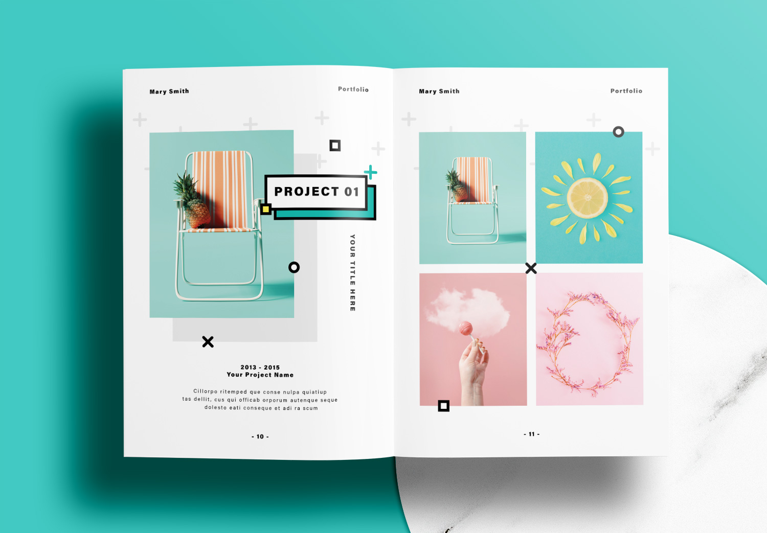 Free InDesign Portfolio Templates with Green Accents