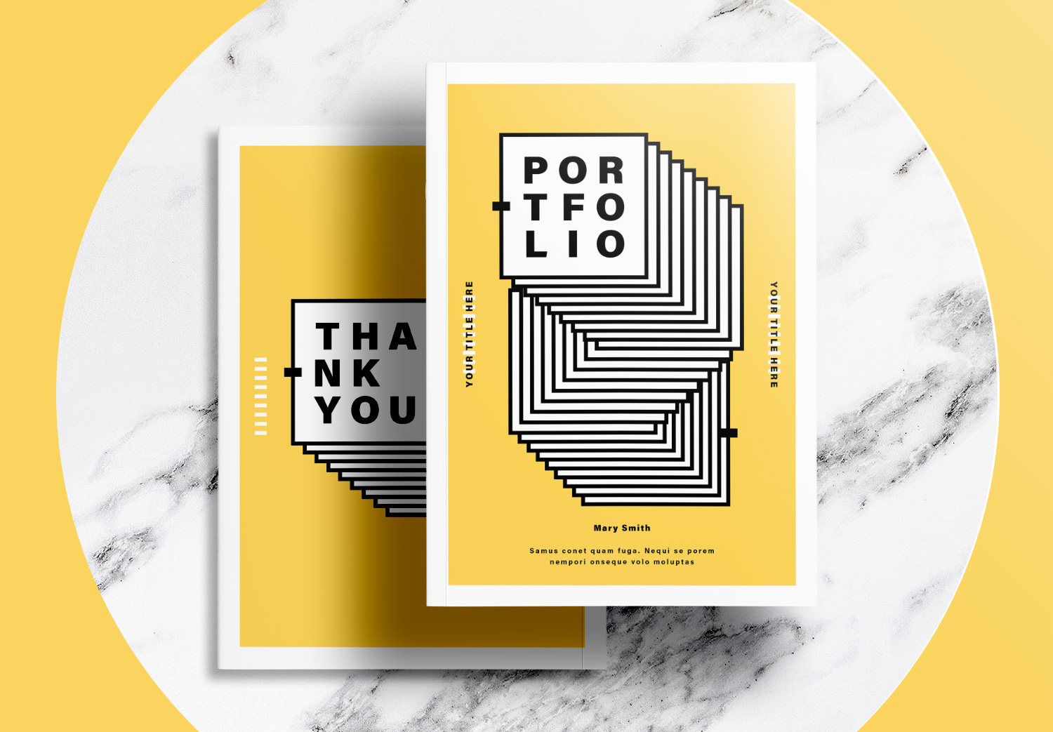 Free InDesign Portfolio Layout Templates with Yellow Accents