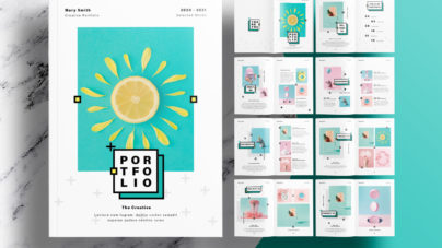 Free InDesign Portfolio Templates with Green Accents