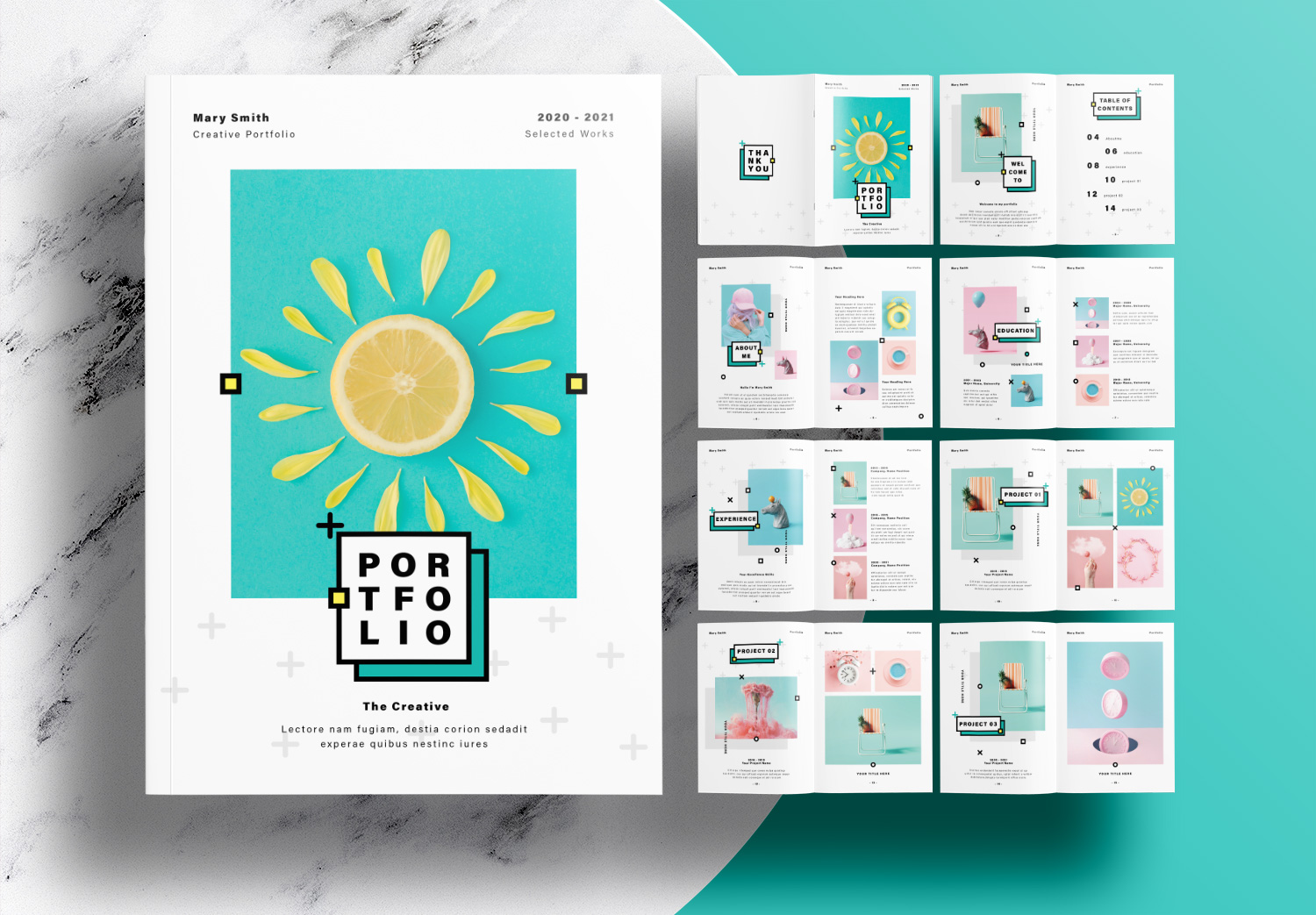 Free InDesign Portfolio Templates with Green Accents