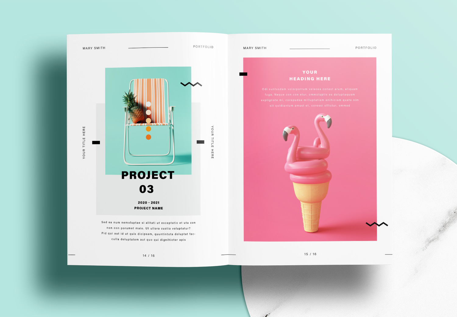 Free InDesign Portfolio Layout Templates with Green Design Elements