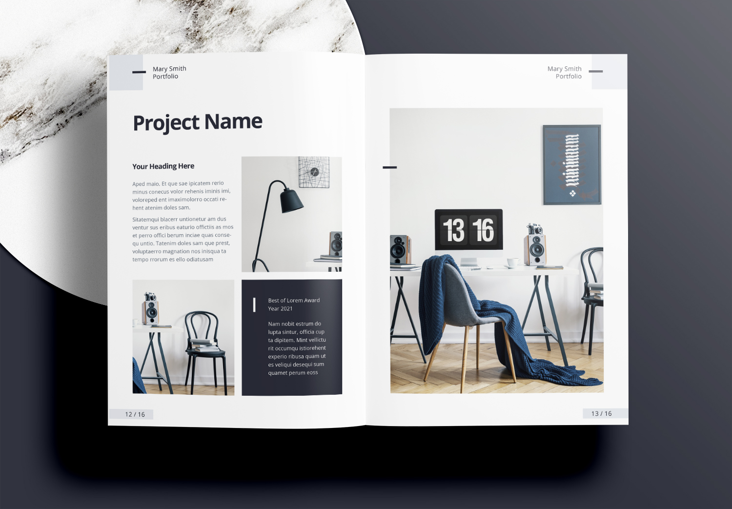 Free InDesign Modern Interior Portfolio Templates