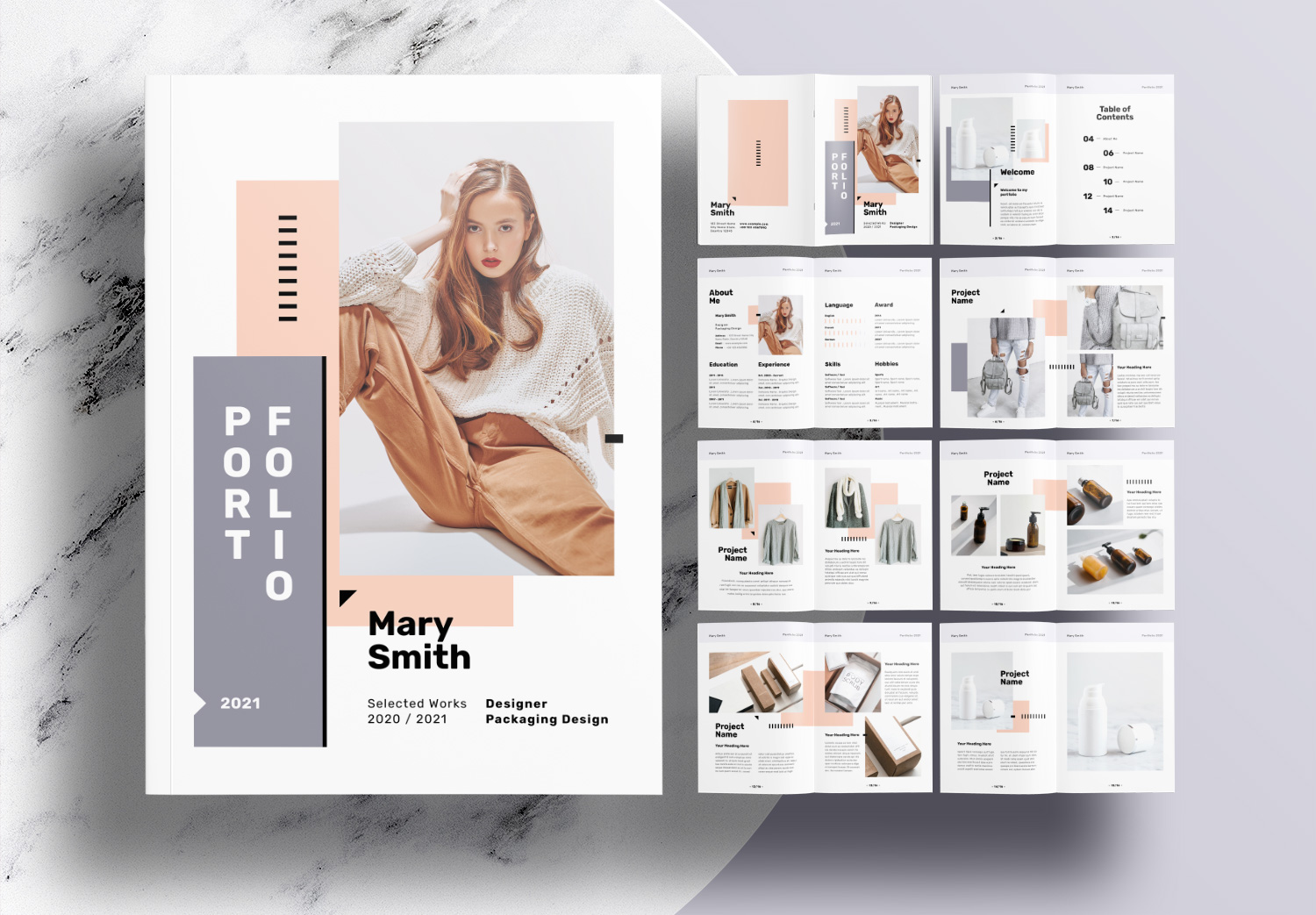 Free InDesign Minimal Portfolio Layout Templates