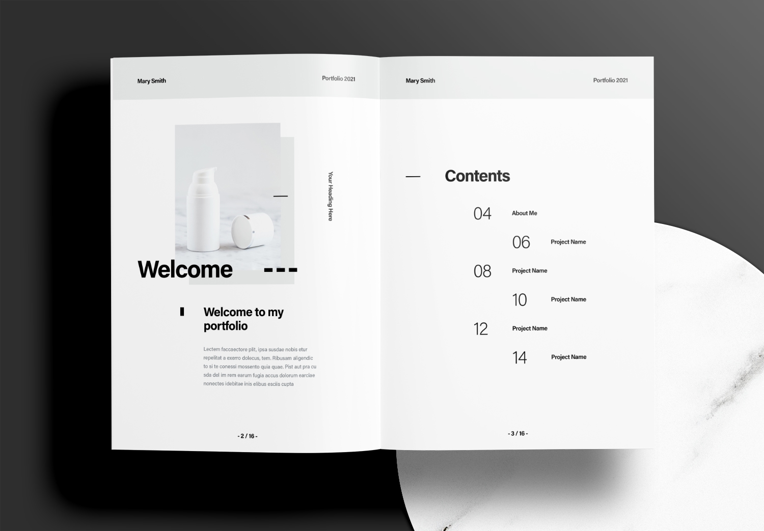 Free InDesign Modern Portfolio Templates