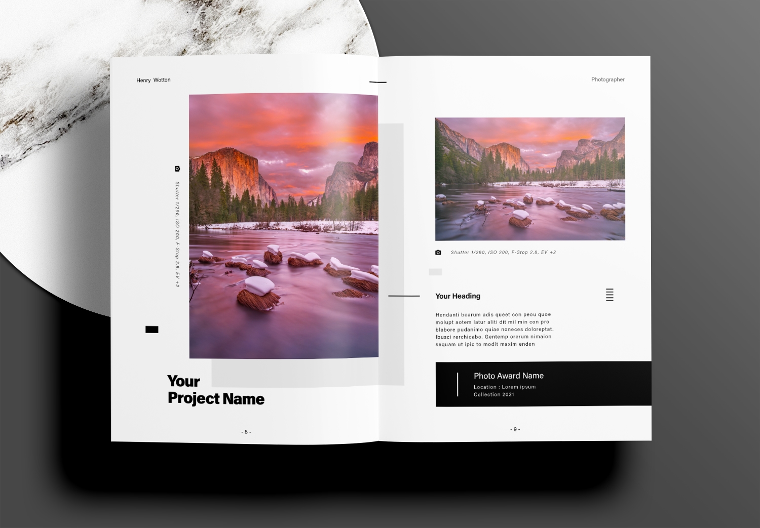 Free InDesign Modern Portfolio or Photobook Layout