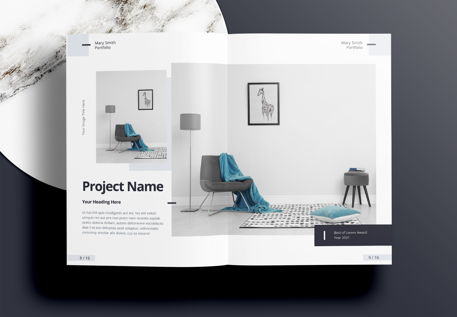 Free InDesign Modern Interior Portfolio Templates