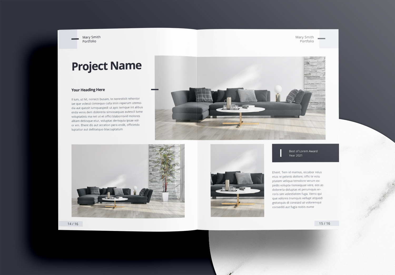 Free InDesign Modern Interior Portfolio Templates