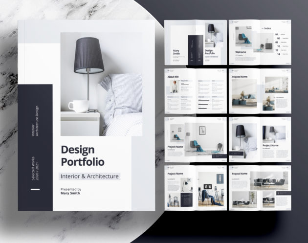 Free InDesign Modern Interior Portfolio Templates