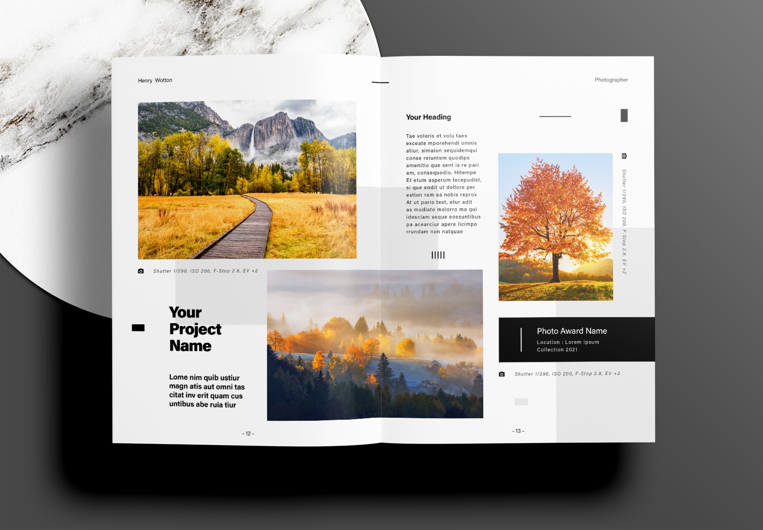 Free InDesign Modern Portfolio or Photobook Layout