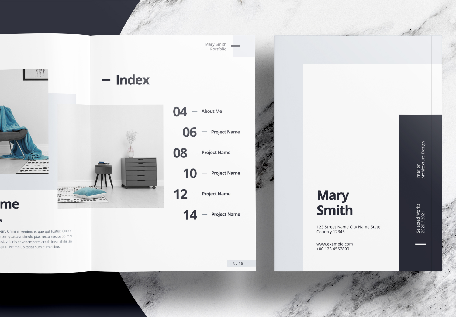 Free InDesign Modern Interior Portfolio Templates