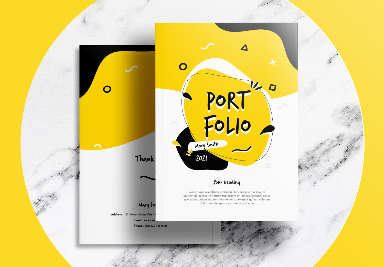 Free InDesign Portfolio Templates with Yellow Accents