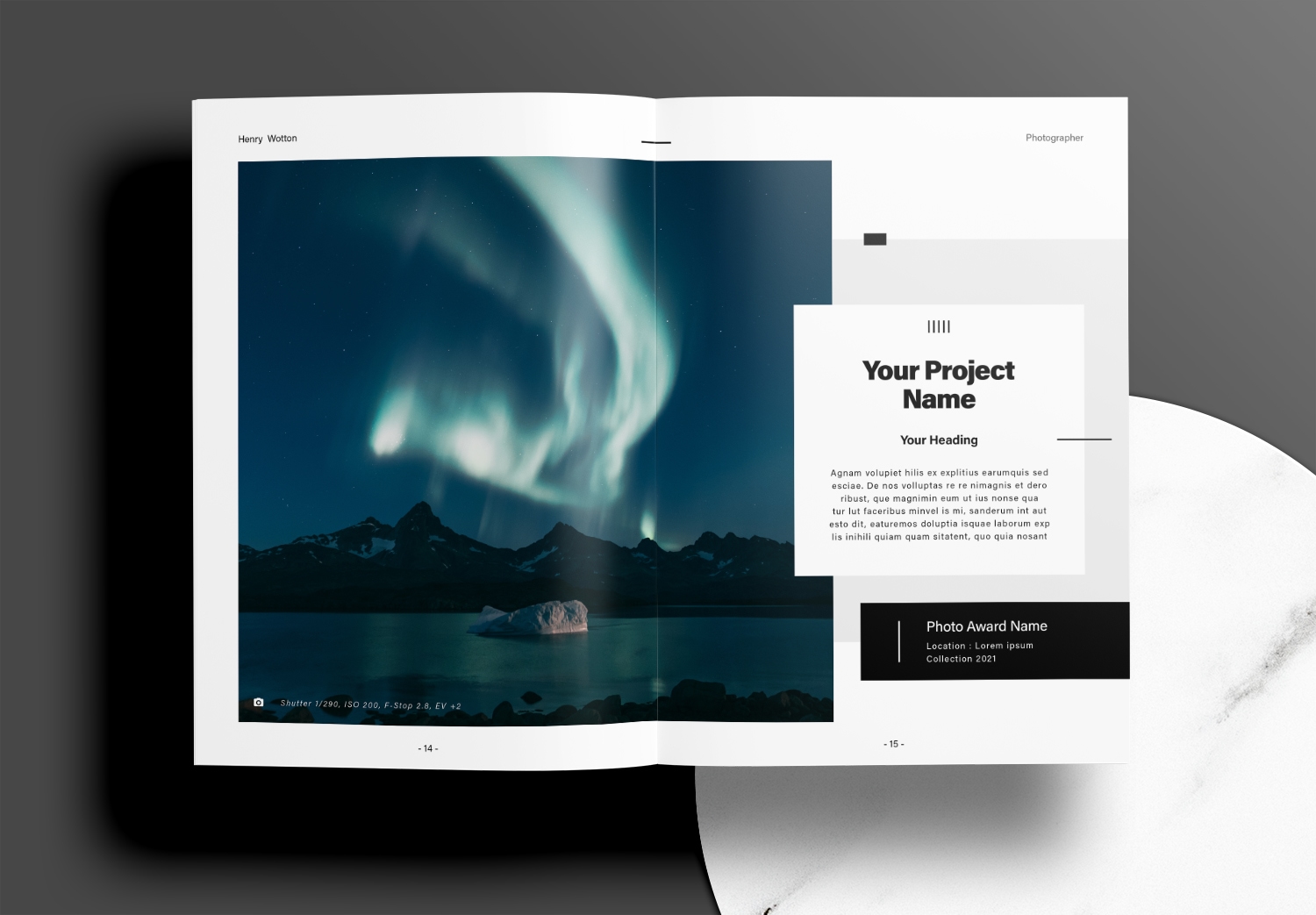 Free InDesign Modern Portfolio or Photobook Layout