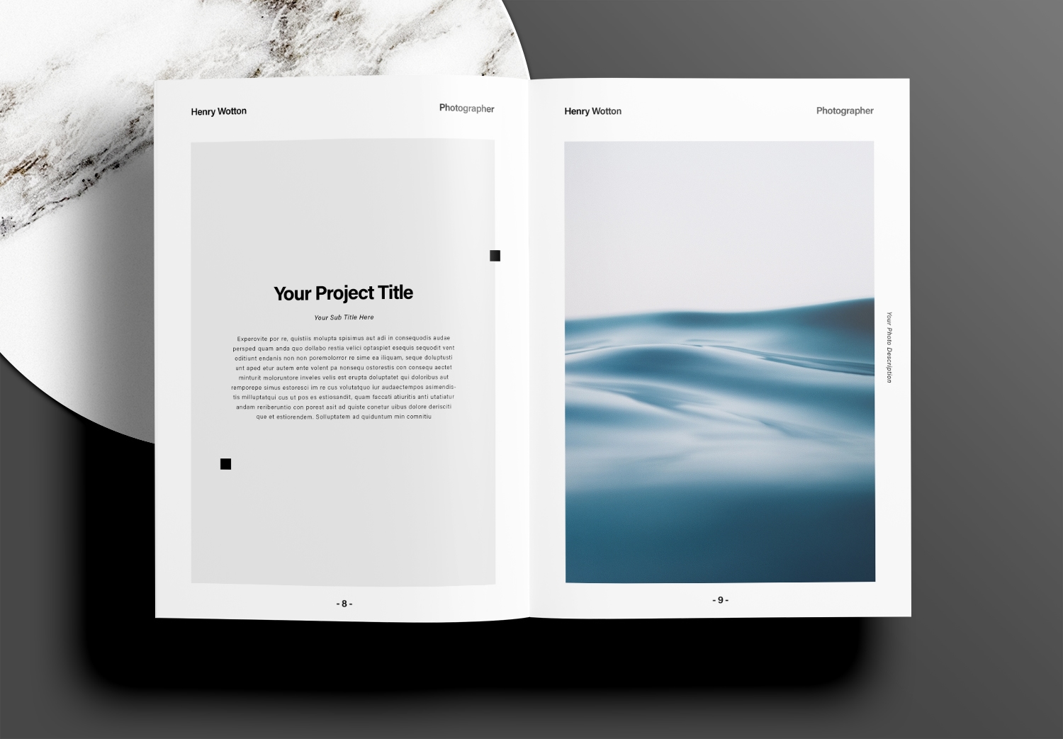 Free InDesign Minimalist Photobook Templates