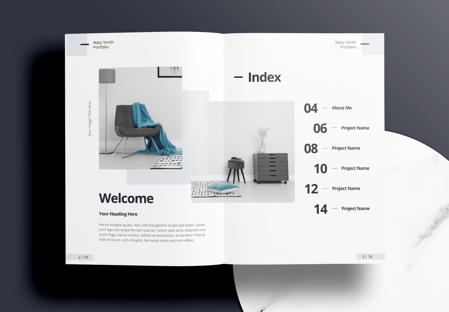 Free InDesign Modern Interior Portfolio Templates