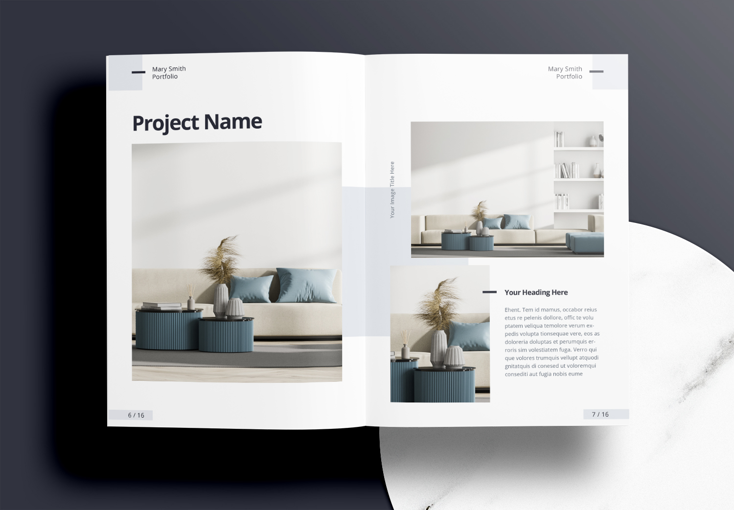 Free InDesign Modern Interior Portfolio Templates