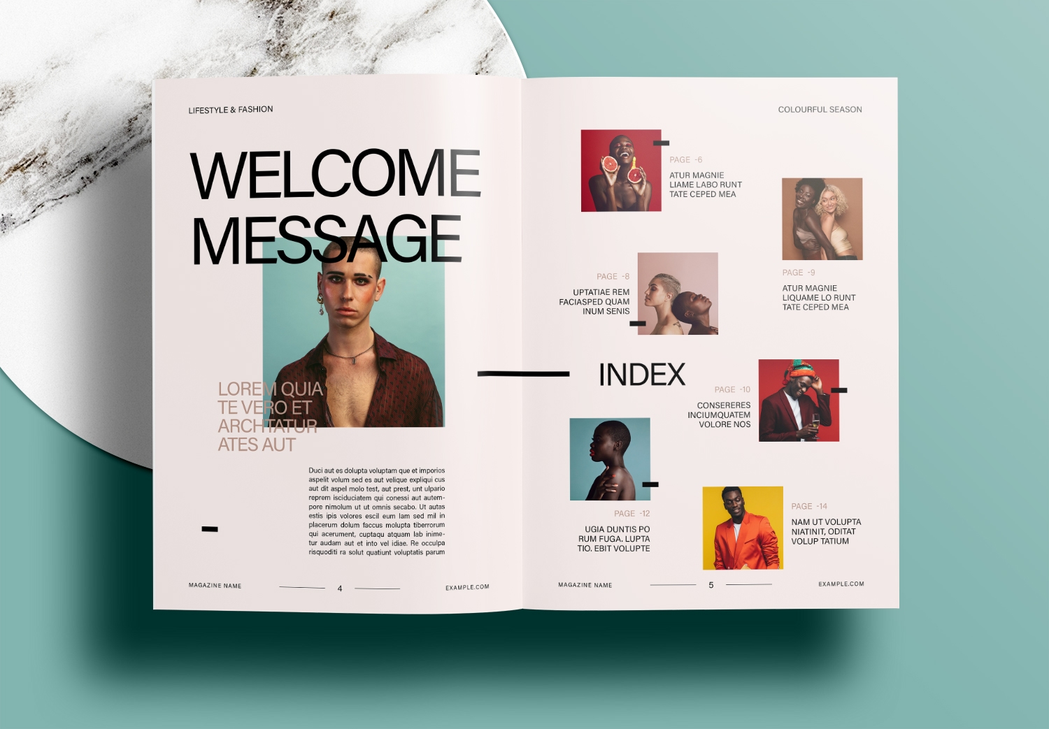 Fashion Magazine Layout Stock Template