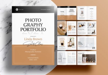 Free-InDesign-Modern-Photography-Portfolio-Layout-Templates-with-Brown-Accents