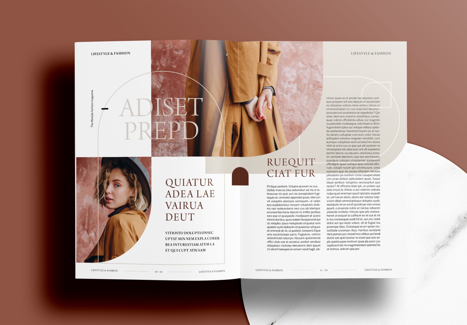 Free InDesign Brown Fashion Magazine Layout Template - Unsell.Design ...