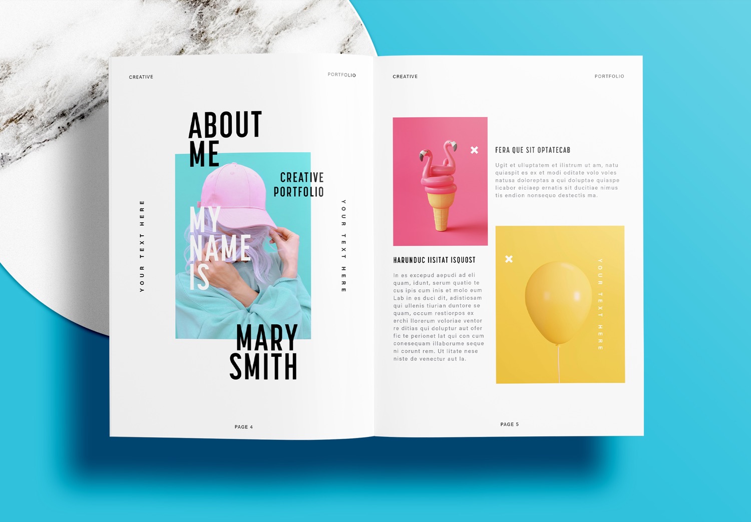 Free InDesign Blue Portfolio Layout Template