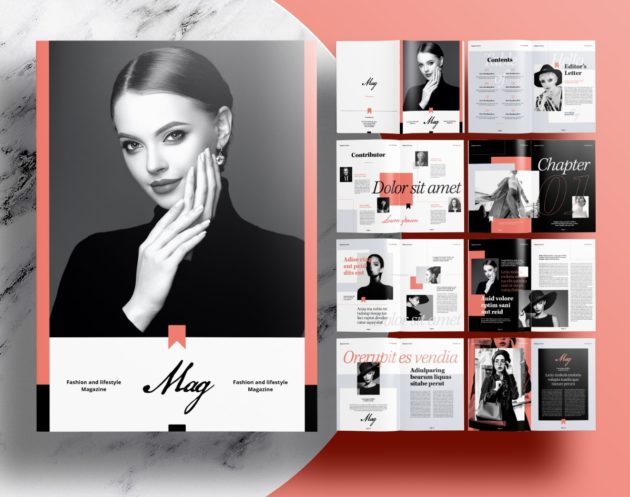 Free-InDesign-Red-Modern-Magazine-Layout-Template