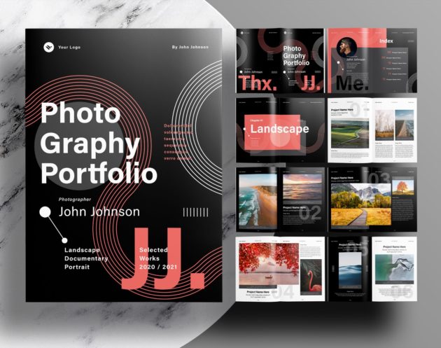 Free-InDesign-Modern-Photography-Portfolio-Layout-Templates-with-Black-and-Red