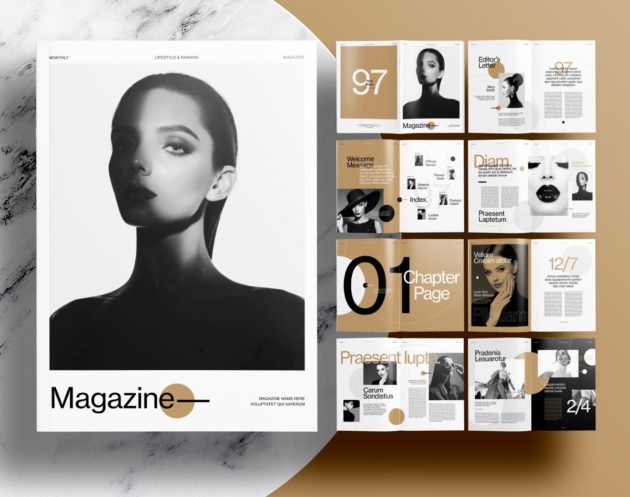 Free-InDesign-Brown-Magazine-Layout-Templates