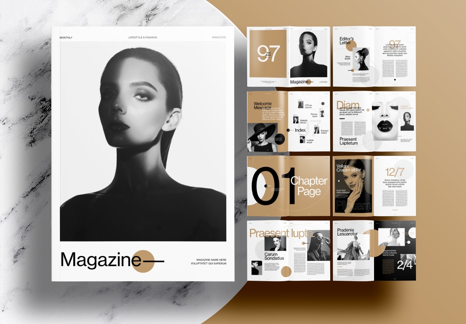 Free-InDesign-Brown-Magazine-Layout-Templates