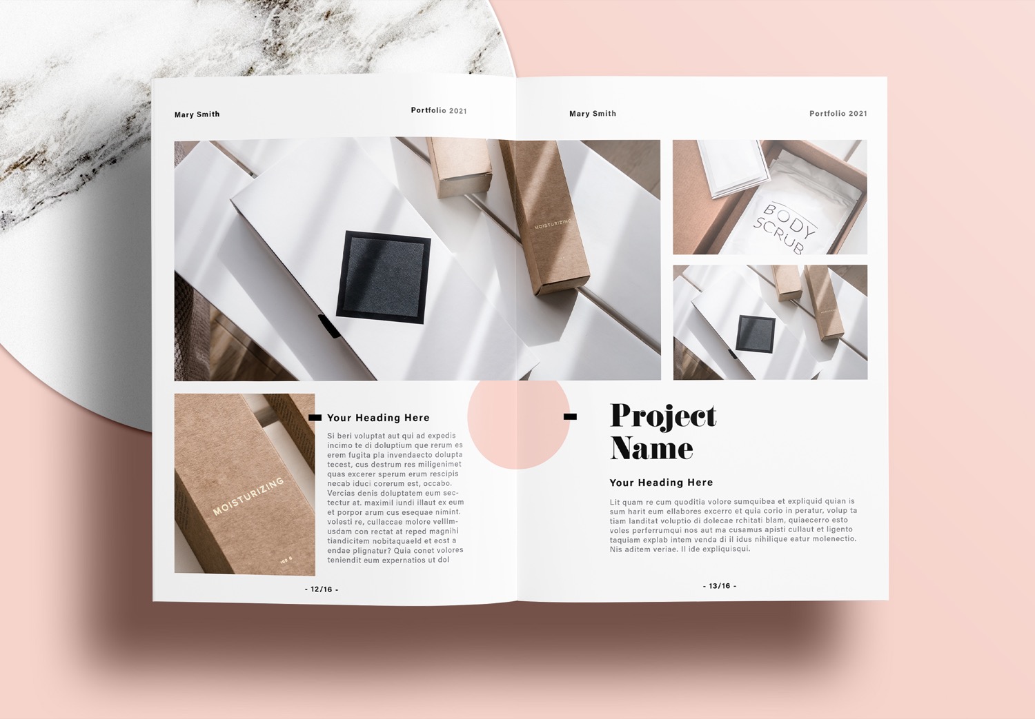 Free-InDesign-Minimalist-Portfolio-Layout-Template-with-Pink-and-Blue-Accents