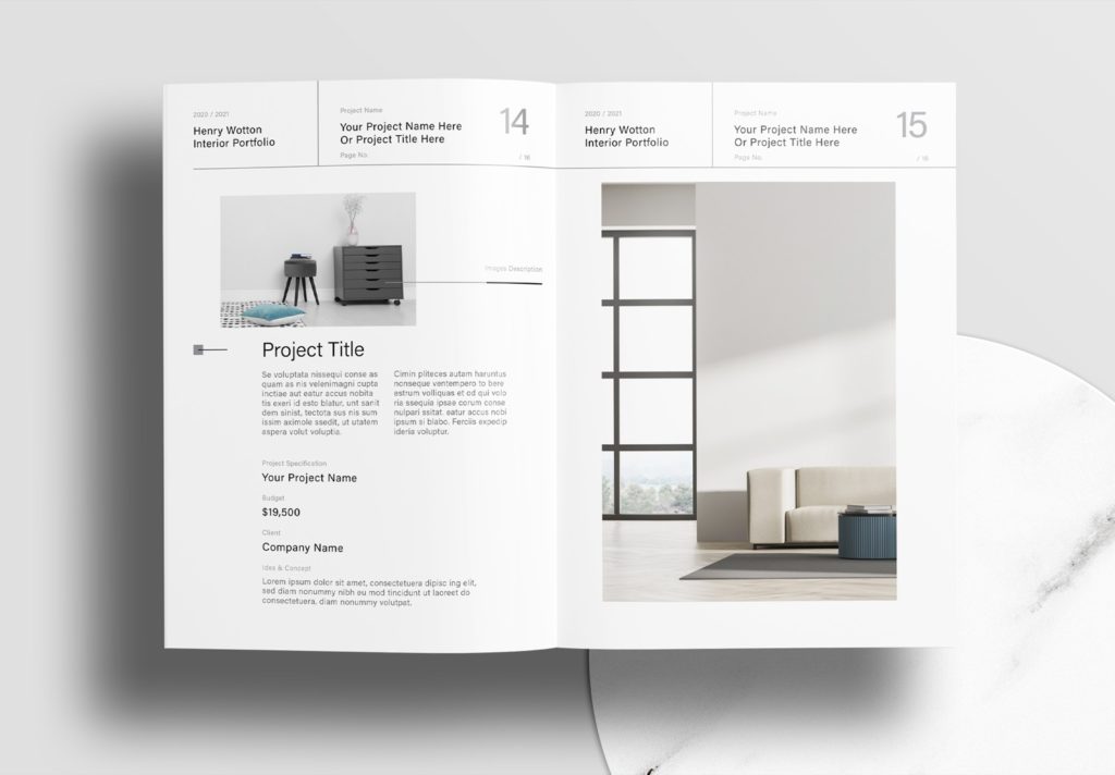 Free InDesign Interior Portfolio Layout Template - Unsell.Design